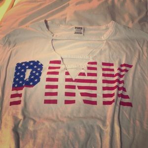 American flag pink shirt